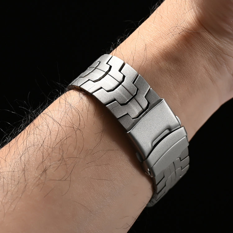 Cinturino per orologio in acciaio inossidabile con doppia fibbia di sicurezza, 22mm