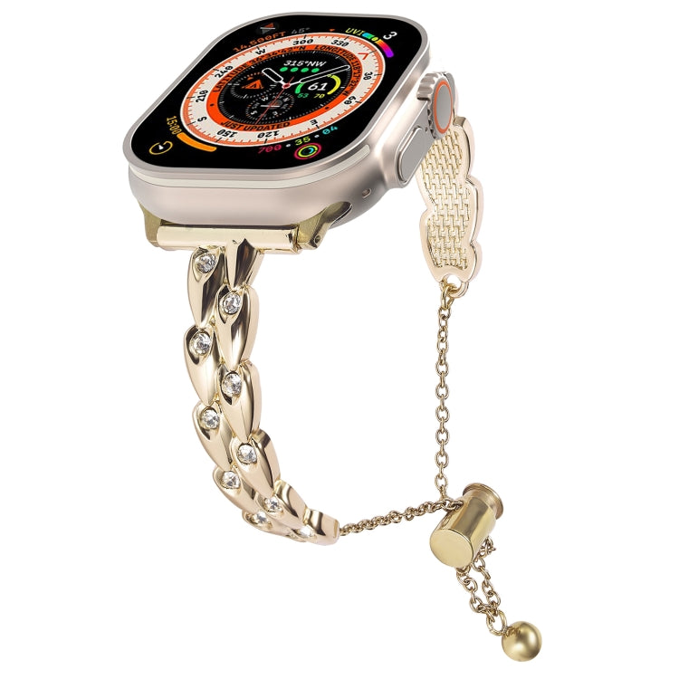 Cinturino per orologio con cinturino in metallo con strass pavone, For Apple Watch SE 2023 44mm, For Apple Watch SE 2023 40mm, For Apple Watch Ultra 2 49mm, For Apple Watch Series 9 45mm, For Apple Watch Series 9 41mm, For Apple Watch Ultra 49mm