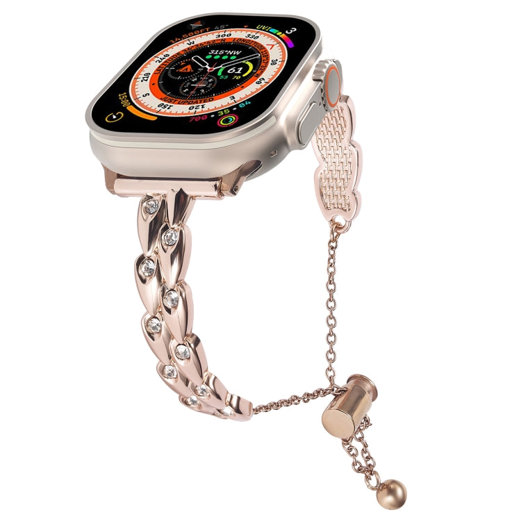 Cinturino per orologio con cinturino in metallo con strass pavone, For Apple Watch SE 2023 44mm, For Apple Watch SE 2023 40mm, For Apple Watch Ultra 2 49mm, For Apple Watch Series 9 45mm, For Apple Watch Series 9 41mm, For Apple Watch Ultra 49mm