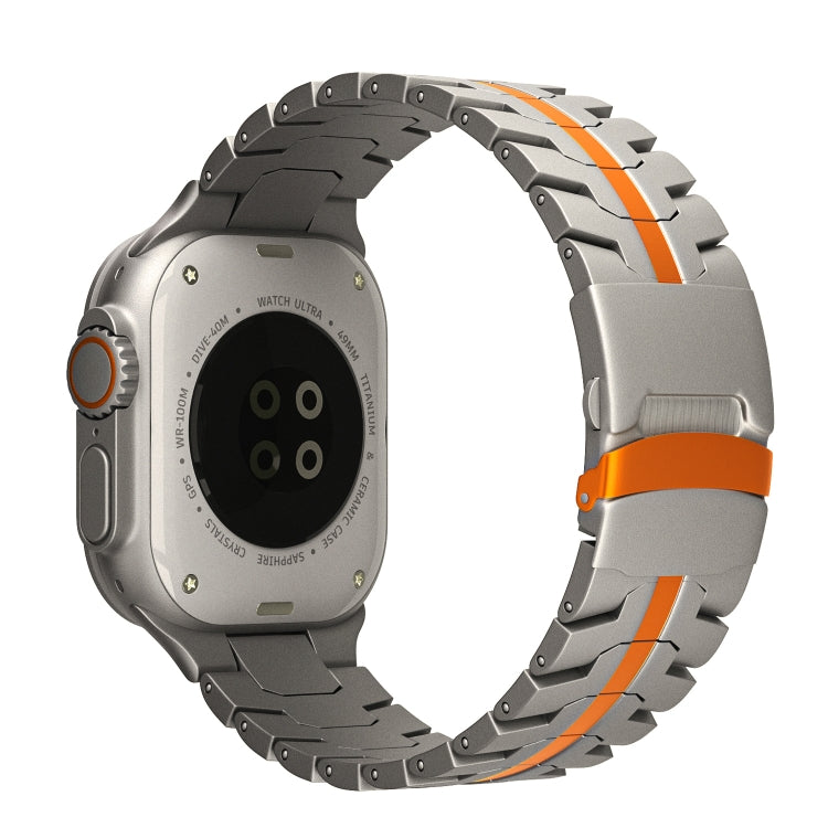 Cinturino per orologio in acciaio al titanio con fibbia a doppia chiusura, For Apple Watch SE 2023 44mm, For Apple Watch SE 2023 40mm, For Apple Watch Ultra 2 49mm, For Apple Watch Series 9 45mm, For Apple Watch Series 9 41mm, For Apple Watch Ultra 49mm