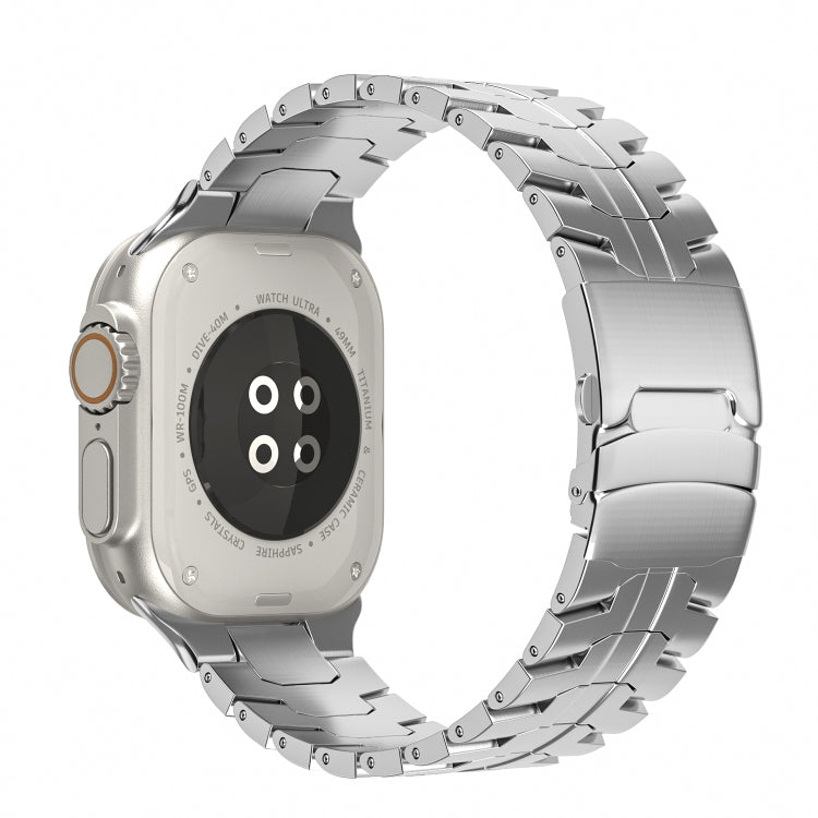Cinturino per orologio in acciaio al titanio con fibbia a doppia chiusura, For Apple Watch SE 2023 44mm, For Apple Watch SE 2023 40mm, For Apple Watch Ultra 2 49mm, For Apple Watch Series 9 45mm, For Apple Watch Series 9 41mm, For Apple Watch Ultra 49mm