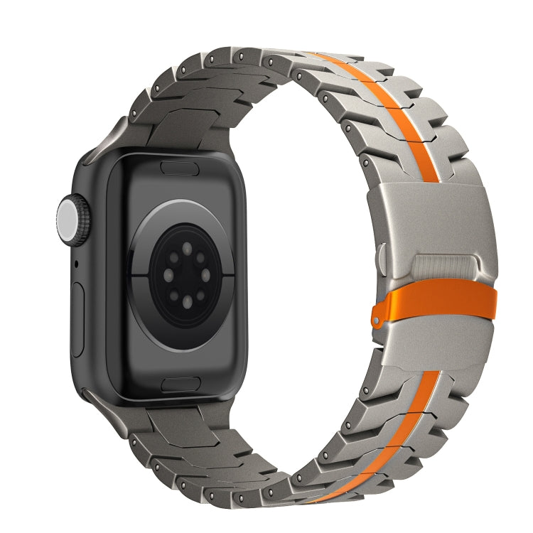 Cinturino per orologio in acciaio al titanio con fibbia a doppia chiusura, For Apple Watch Series 4 44mm, For Apple Watch Series 4 40mm, For Apple Watch Series 3 38mm, For Apple Watch Series 3 42mm, For Apple Watch Series 2 42mm                        ...
