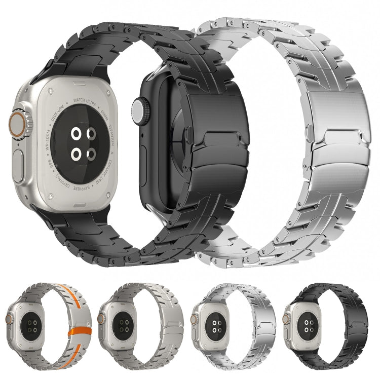 Cinturino per orologio in acciaio al titanio con fibbia a doppia chiusura, For Apple Watch SE 40mm, For Apple Watch SE 44mm, For Apple Watch Series 6 40mm, For Apple Watch Series 6 44mm, For Apple Watch Series 5 44mm, For Apple Watch Series 5 40mm