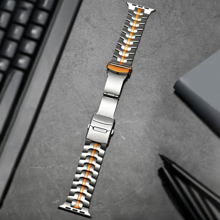 Cinturino per orologio in acciaio al titanio con fibbia a doppia chiusura, For Apple Watch SE 2023 44mm, For Apple Watch SE 2023 40mm, For Apple Watch Ultra 2 49mm, For Apple Watch Series 9 45mm, For Apple Watch Series 9 41mm, For Apple Watch Ultra 49mm