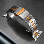 Cinturino per orologio in acciaio al titanio con fibbia a doppia chiusura, For Apple Watch 42mm, For Apple Watch 38mm