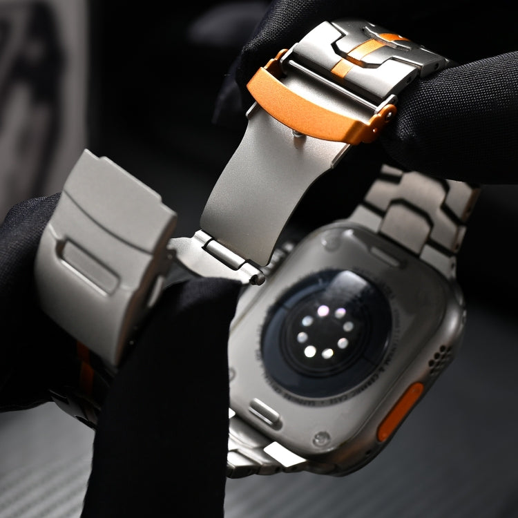 Cinturino per orologio in acciaio al titanio con fibbia a doppia chiusura, For Apple Watch 42mm, For Apple Watch 38mm