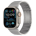 Cinturino per orologio in metallo titanio con barre a molla con articolazione in bambù a perla singola PG65, For Apple Watch Series 10 46mm, For Apple Watch Series 10 42mm, For Apple Watch SE 2023 44mm, For Apple Watch SE 2023 40mm                     ...