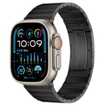 Cinturino per orologio in metallo titanio con barre a molla con articolazione in bambù a perla singola PG65, For Apple Watch Series 10 46mm, For Apple Watch Series 10 42mm, For Apple Watch SE 2023 44mm, For Apple Watch SE 2023 40mm                     ...