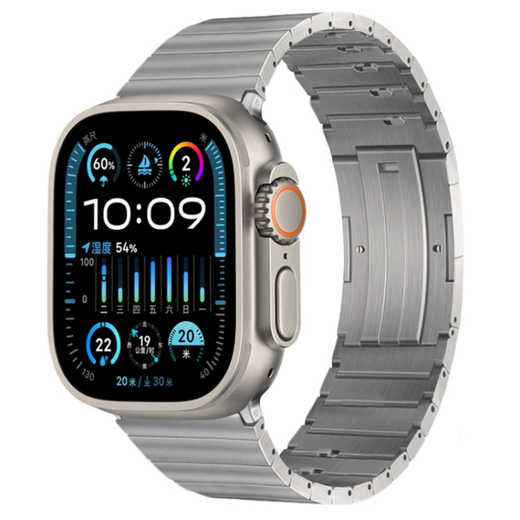 Cinturino per orologio in metallo titanio con barre a molla con articolazione in bambù a perla singola PG65, For Apple Watch Series 10 46mm, For Apple Watch Series 10 42mm, For Apple Watch SE 2023 44mm, For Apple Watch SE 2023 40mm                     ...