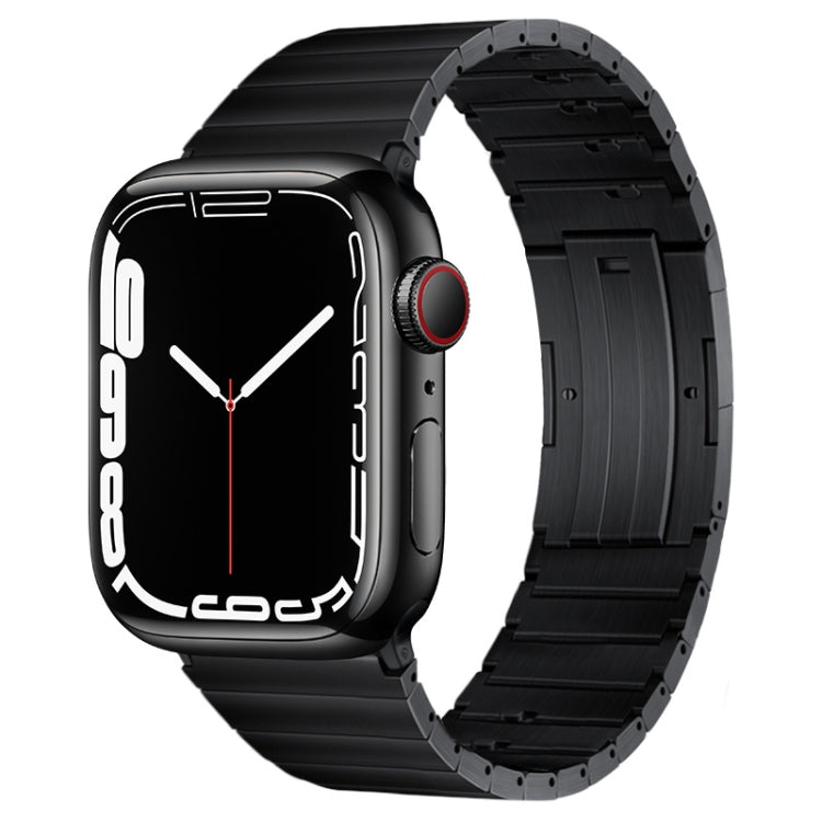 Cinturino per orologio in metallo titanio con barre a molla con articolazione in bambù a perla singola PG65, For Apple Watch Series 8 41mm, For Apple Watch Series 8 45mm, For Apple Watch SE 2022 40mm, For Apple Watch SE 2022 44mm                       ...