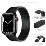 Cinturino per orologio in metallo titanio con barre a molla con articolazione in bambù a perla singola PG65, For Apple Watch Series 8 41mm, For Apple Watch Series 8 45mm, For Apple Watch SE 2022 40mm, For Apple Watch SE 2022 44mm                       ...