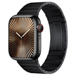 Cinturino per orologio in metallo titanio con barre a molla con articolazione in bambù a perla singola PG65, For Apple Watch Series 10 46mm, For Apple Watch Series 10 42mm, For Apple Watch SE 2023 44mm, For Apple Watch SE 2023 40mm                     ...