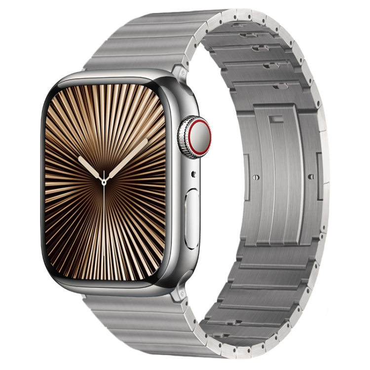 Cinturino per orologio in metallo titanio con barre a molla con articolazione in bambù a perla singola PG65, For Apple Watch Series 10 46mm, For Apple Watch Series 10 42mm, For Apple Watch SE 2023 44mm, For Apple Watch SE 2023 40mm                     ...