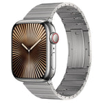 Cinturino per orologio in metallo titanio con barre a molla con articolazione in bambù a perla singola PG65, For Apple Watch Series 10 46mm, For Apple Watch Series 10 42mm, For Apple Watch SE 2023 44mm, For Apple Watch SE 2023 40mm                     ...