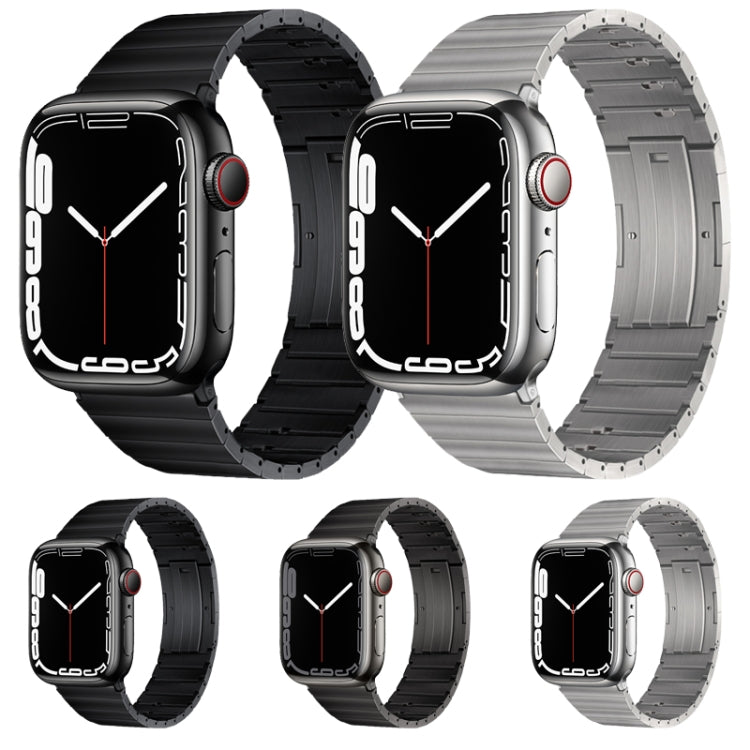 Cinturino per orologio in metallo titanio con barre a molla con articolazione in bambù a perla singola PG65, For Apple Watch Series 6 40mm, For Apple Watch Series 6 44mm, For Apple Watch Series 5 44mm, For Apple Watch Series 5 40mm                     ...