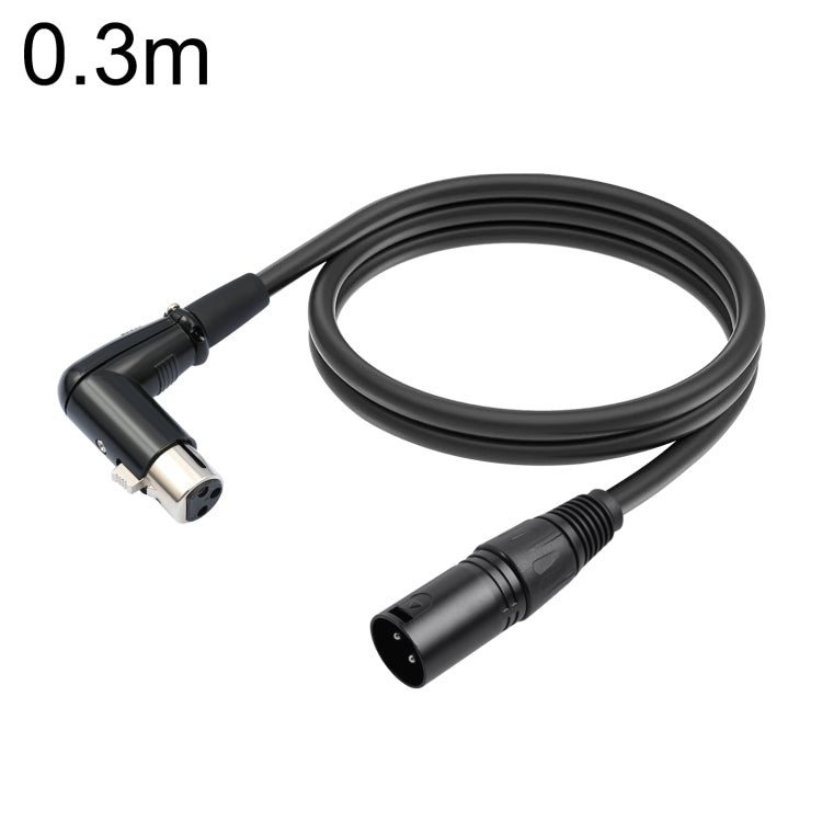 XK041L Cavo audio XLR maschio dritto a gomito femmina a 3 pin, 0.3m, 1m, 2m, 3m, 5m, 10m