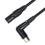 Cavo audio XLR maschio dritto a gomito 3 pin