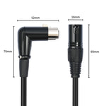 Cavo audio XLR maschio dritto a gomito 3 pin