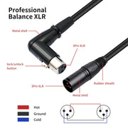 Cavo audio XLR maschio dritto a gomito 3 pin, vari lunghezze