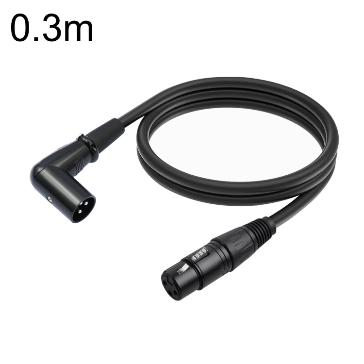 XK042L Cavo audio XLR femmina dritto a gomito maschio a 3 pin, 0.3m, 1m, 2m, 3m, 5m, 10m