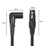 Cavo audio XLR 3 pin femmina dritto a gomito 0.3-10m