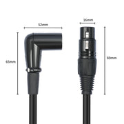 Cavo audio XLR 3 pin femmina dritto a gomito 0.3-10m