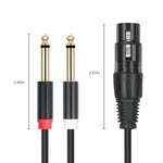 Cavo audio Y XLR femmina a doppio 6,35 mm TRS maschio