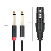 Cavo audio tipo Y XLR femmina a doppio 6,35 mm TRS maschio
