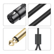 Cavo audio tipo Y XLR femmina a doppio 6,35 mm TRS maschio