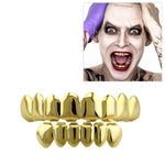 Accessori Hip Hop Set di denti d'oro Placcatura in oro reale Set di protesi superiore liscio superiore otto inferiore sei