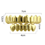 Accessori Hip Hop Set di denti d'oro Placcatura in oro reale Set di protesi superiore liscio superiore otto inferiore sei