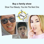 Accessori Hip Hop Set di denti d'oro Placcatura in oro reale Set di protesi superiore liscio superiore otto inferiore sei
