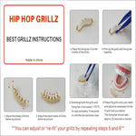 Accessori Hip Hop Set di denti d'oro Placcatura in oro reale Set di protesi superiore liscio superiore otto inferiore sei