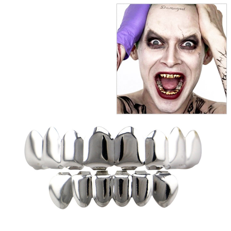 Accessori Hip Hop Set di denti d'oro Placcatura in oro reale Set di protesi superiore liscio superiore otto inferiore sei