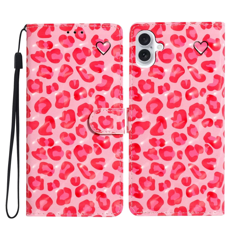 Custodia per telefono in pelle con motivo 3D, For iPhone 16 Plus, For iPhone 16