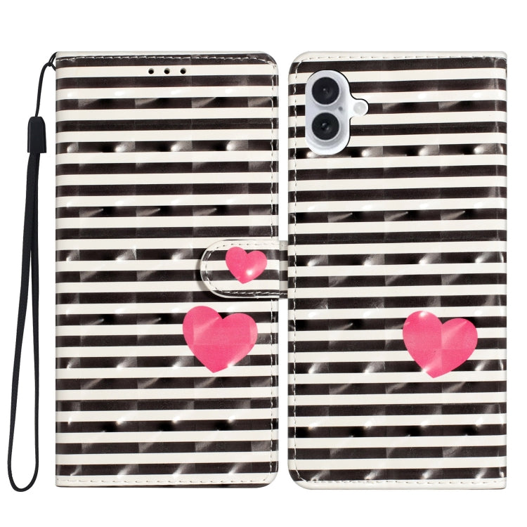 Custodia per telefono in pelle con motivo 3D, For iPhone 16 Plus, For iPhone 16