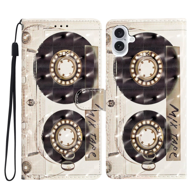 Custodia per telefono in pelle con motivo 3D, For iPhone 16 Plus, For iPhone 16