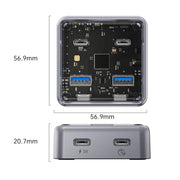 Convertitore espanso HUB USB 3.0 compatto in lega di zinco ORICO XHJ2U2C-G2 a 4 porte, XHJ2U2C