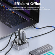Convertitore espanso HUB USB 3.0 compatto in lega di zinco ORICO XHJ2U2C-G2 a 4 porte, XHJ2U2C