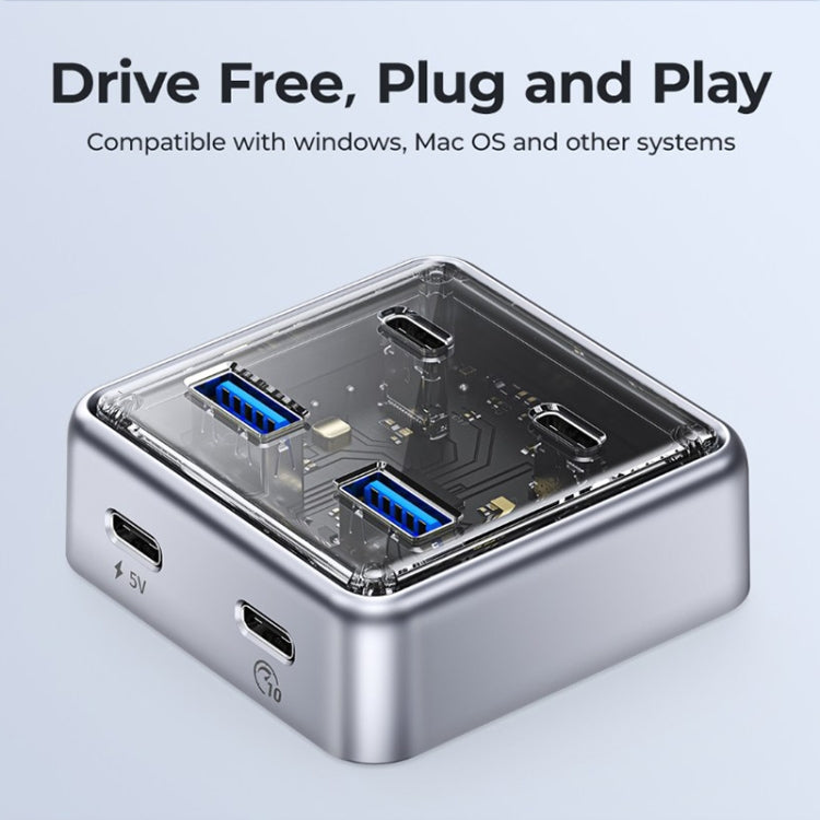 Convertitore espanso HUB USB 3.0 compatto in lega di zinco ORICO XHJ2U2C-G2 a 4 porte, XHJ2U2C