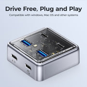 Convertitore espanso HUB USB 3.0 compatto in lega di zinco ORICO XHJ2U2C-G2 a 4 porte, XHJ2U2C