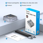 Convertitore espanso HUB USB 3.0 compatto in lega di zinco ORICO XHJ2U2C-G2 a 4 porte, XHJ2U2C