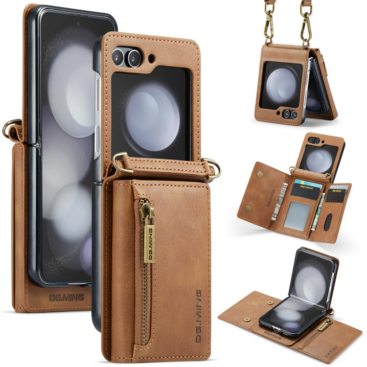 Custodia in pelle staccabile multischeda con cerniera RFID per Galaxy Z Flip8 5G