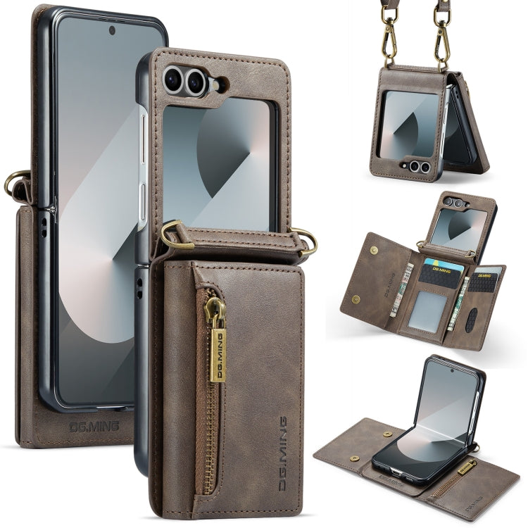 Custodia in pelle staccabile multischeda con cerniera RFID per Galaxy Z Flip8 5G