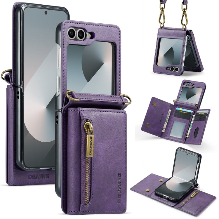 Custodia in pelle staccabile multischeda con cerniera RFID per Galaxy Z Flip8 5G