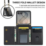 Custodia in pelle staccabile multischeda con cerniera RFID per Galaxy Z Flip8 5G