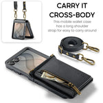 Custodia in pelle staccabile multischeda con cerniera RFID per Galaxy Z Flip8 5G