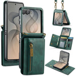 Custodia in pelle staccabile multischeda con cerniera RFID per Galaxy Z Flip8 5G