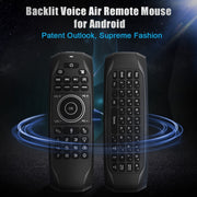 G7V Pro 2.4GHz Fly Air Mouse LED retroilluminazione tastiera wireless telecomando con giroscopio per Android TV Box/PC, supporto voce intelligente