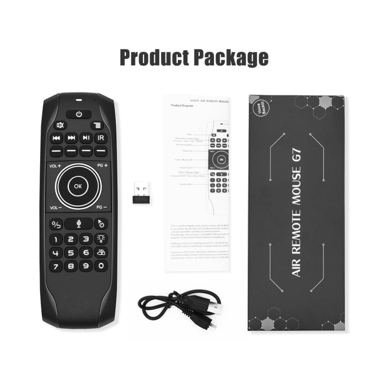 G7V Pro 2.4GHz Fly Air Mouse LED retroilluminazione tastiera wireless telecomando con giroscopio per Android TV Box/PC, supporto voce intelligente
